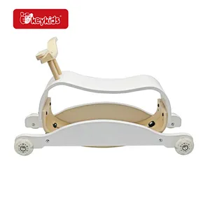 2 In 1 Kids Educational Balance Ride On Toy Wooden Rocking Horse With Wheels W16B020